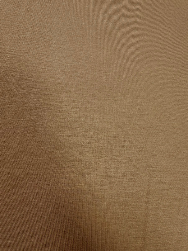 1 Yard Golden Tan Solid Rayon Spandex Jersey Knit Fabric 58 Inches Width