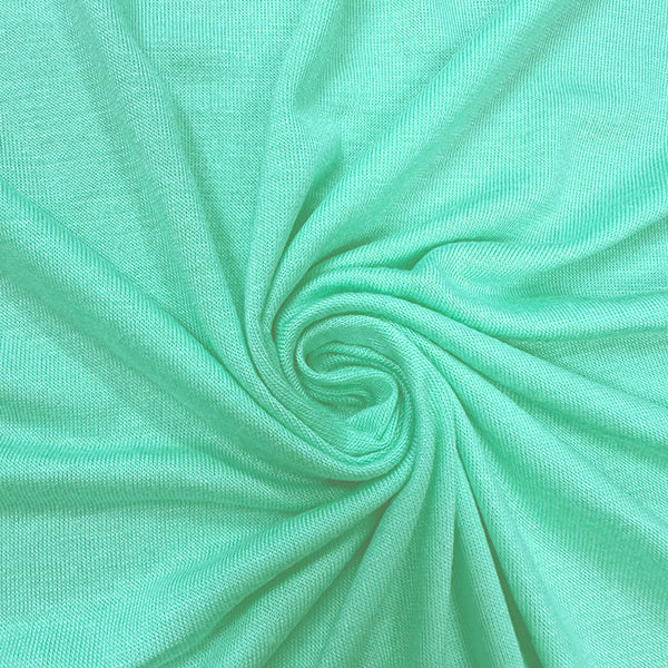 1 Yard Mint Green Jersey Knit Rayon Spandex Fabric for Shirts, Pajamas, Activewear 58 Inches Width