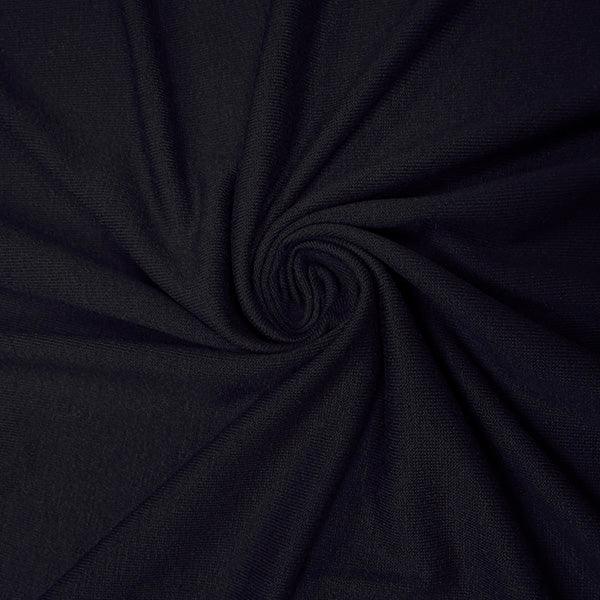 1 Yard Dark Blue Jersey Knit Fabric Rayon Spandex Blend Lightweight & Opaque 58" Width