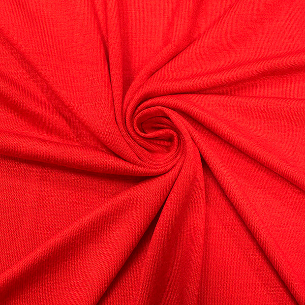 1 Yard Cherry Red Jersey Knit Rayon Spandex Fabric for Shirts, Pajamas, Activewear 58" Wide