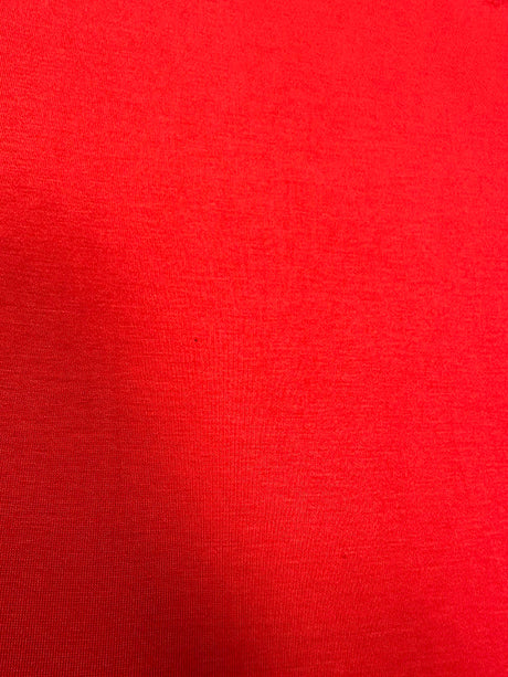 1 Yard Cherry Red Jersey Knit Rayon Spandex Fabric for Shirts, Pajamas, Activewear 58" Wide