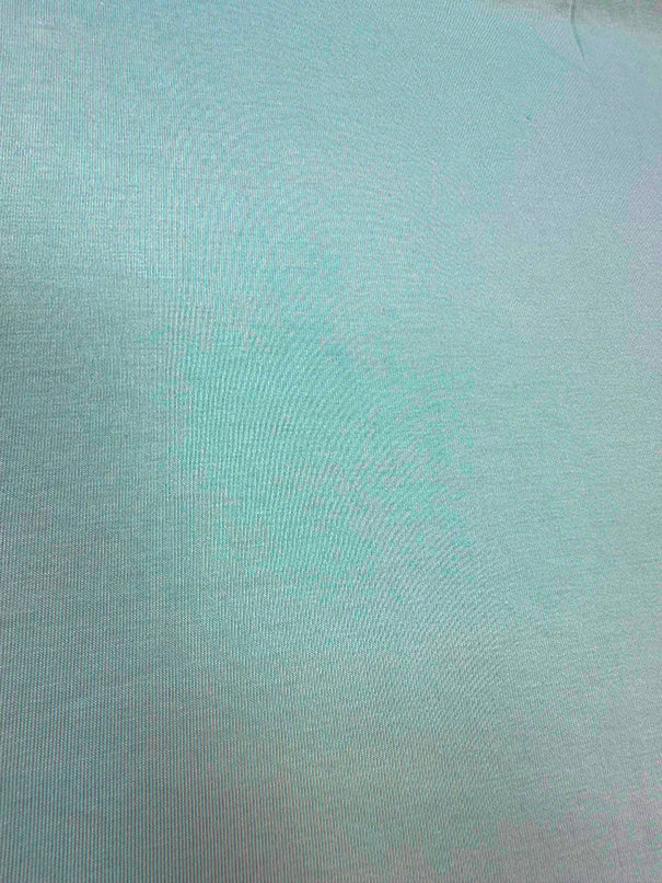 1 Yard Seafoam Green Jersey Knit Fabric Rayon Spandex Blend Lightweight & Opaque 58" Wide