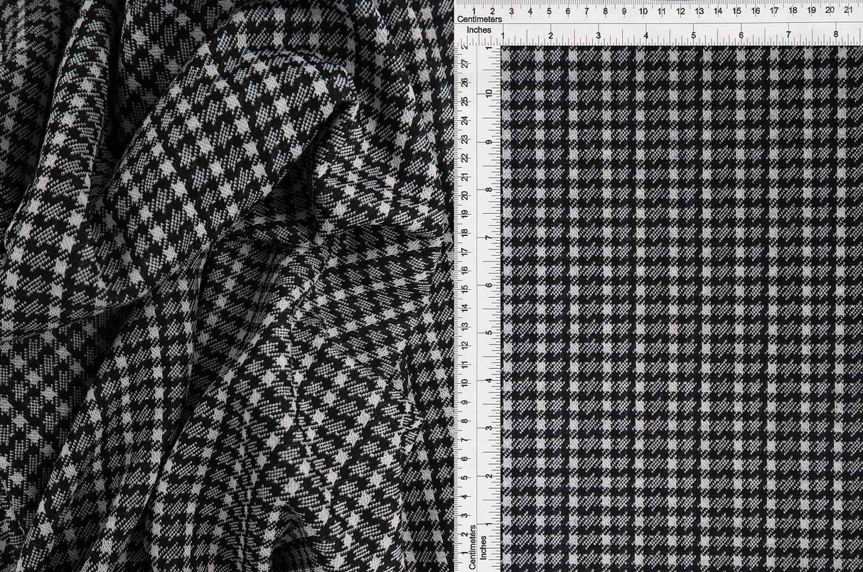 Plaid Double Knit Jacquard Stretch Fabric