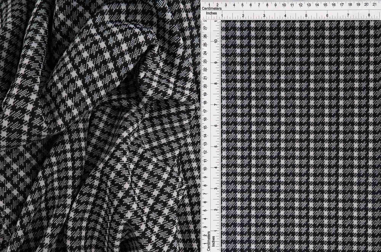 Double Knit Jacquard Plaid Fabric 1 Yard Soft Stretch Comfortable Medium Weight 58/60" Wide