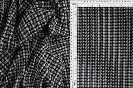 Soft Double Knit Jacquard Plaid Fabric Stretch Polyester Rayon Spandex 58/60 Inches Wide