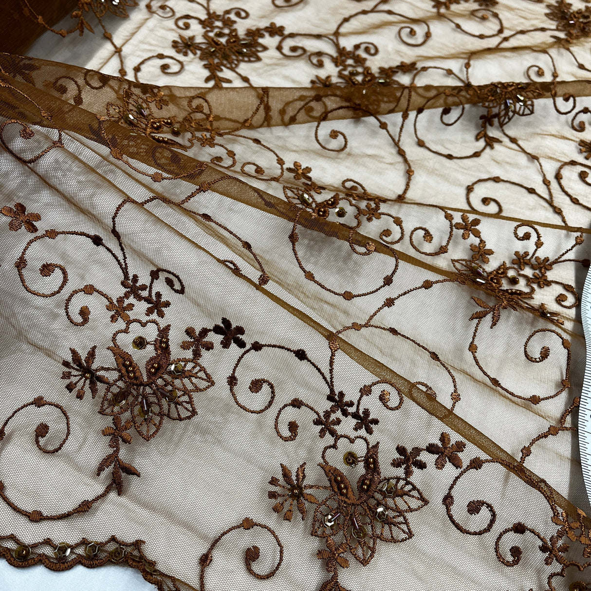 Beaded Embroidered Lace Mesh
