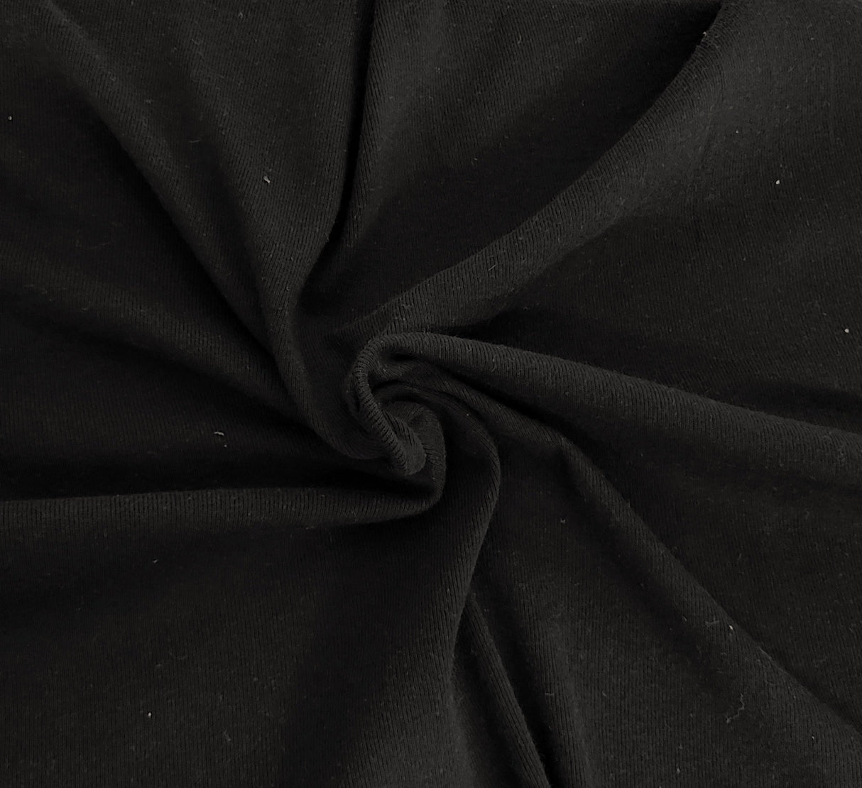 Black Cotton Rib Knit Fabric
