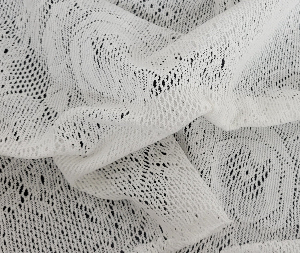Crochet Knit Lace Off White Polyester