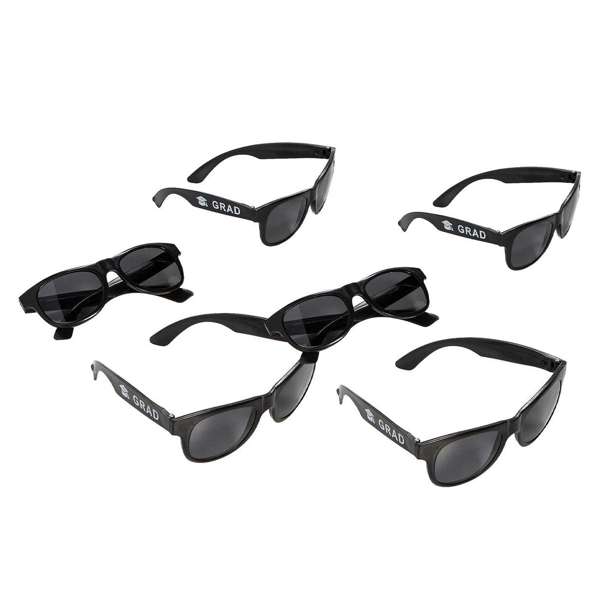 5 1/2" x 2" Graduation Black Nomad Plastic Novelty Sunglasses - 12 Pc.
