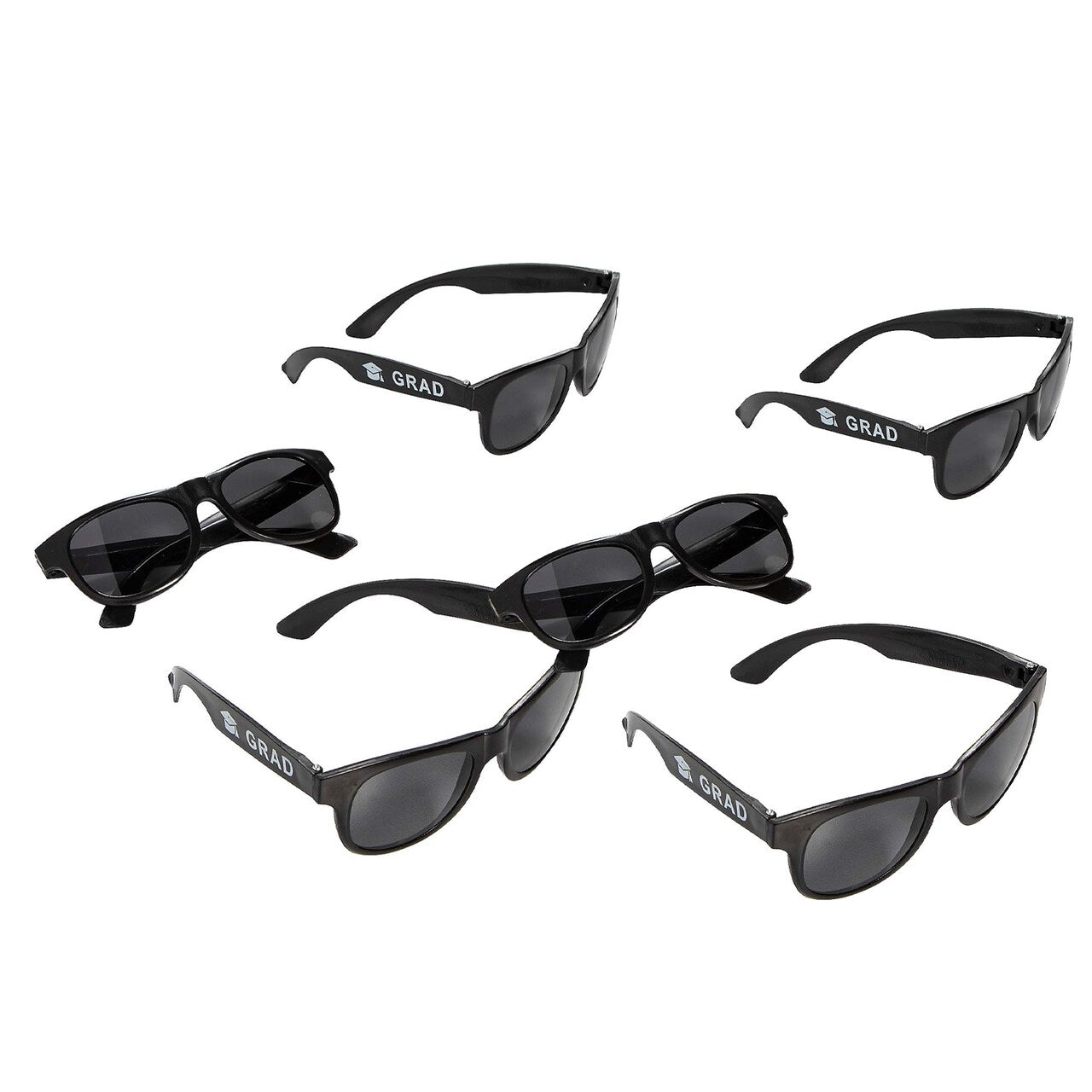 5 1/2" x 2" Graduation Black Nomad Plastic Novelty Sunglasses - 12 Pc.