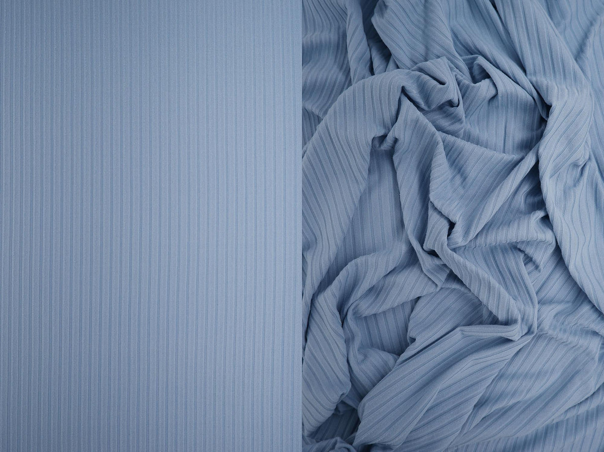 Rib Stretch Knit Fabric Solid