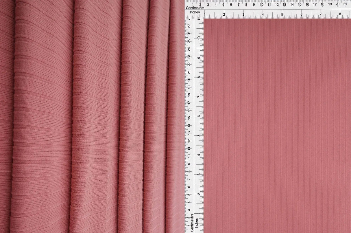 1 Yard 8x3 Yummy Rib Solid Knit Fabric 170 GSM, 58/60'' Wide Polyester Spandex Blend
