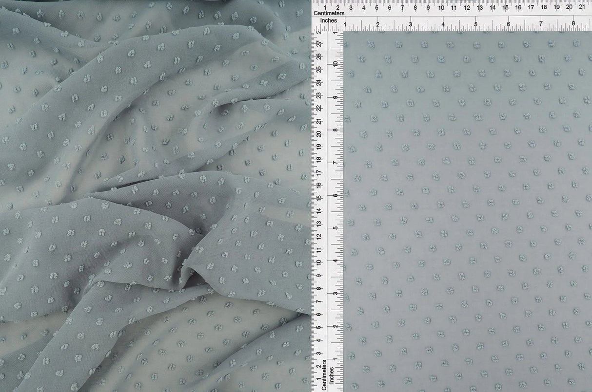1 Yard Swiss Dot Chiffon Solid Woven Fabric Lightweight Sheer Drapery 57/58" Width