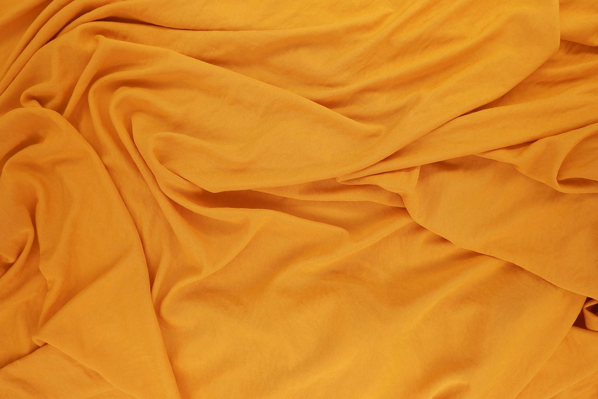 Matte Satin Stretch Knit Yellow Amber