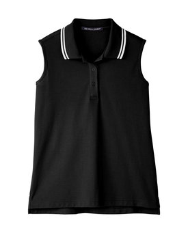 Devon & Jones® CrownLux Performance Ladies Plaited Tipped Sleeveless Polo