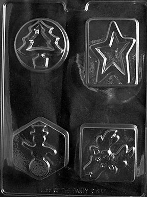 Funky 4 Shape Christmas Bar Chocolate Mold - LPC437