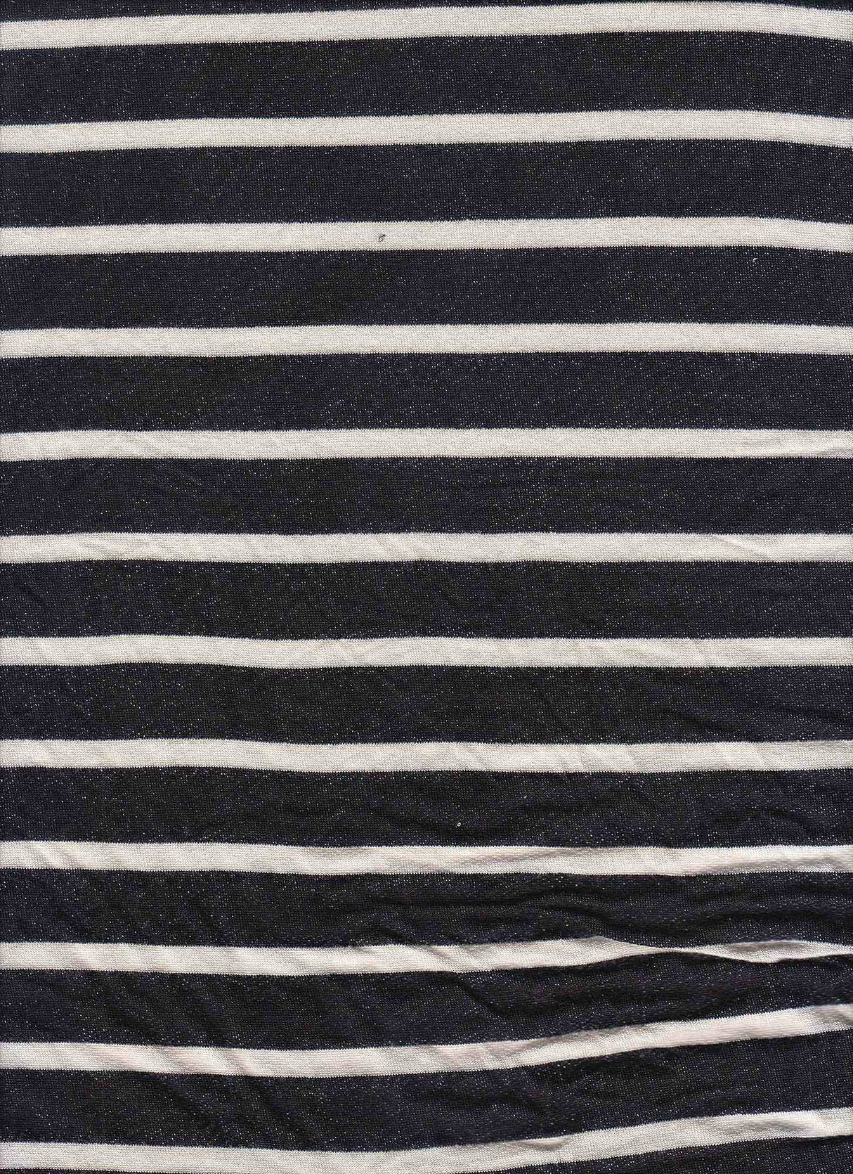 Stripe Stretch Knit Fabric Black/Ivory