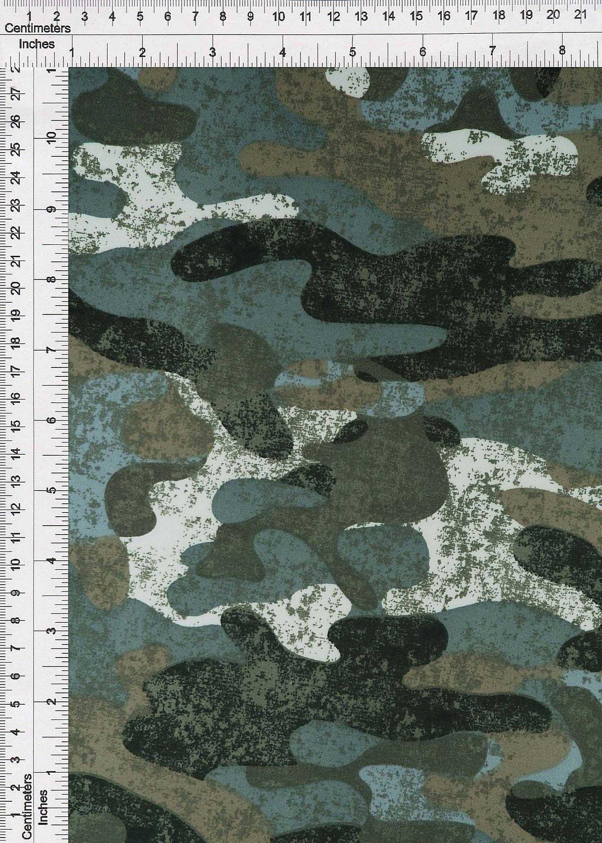 1 Yard Camo Print DTY Brushed Knit Fabric Soft Stretch Polyester Spandex 58/60 Inches Wide