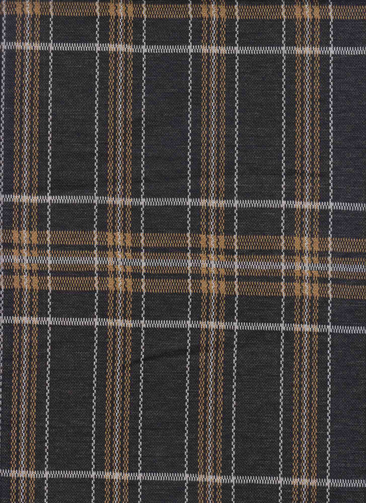 Soft Knit Jacquard Plaid Fabric Stretch Polyester Rayon Spandex 58/60 Inches Wide