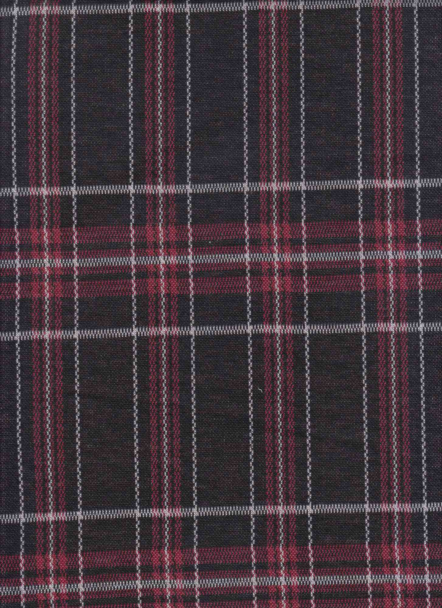 Soft Knit Jacquard Plaid Fabric Stretch Polyester Rayon Spandex 58/60 Inches Wide