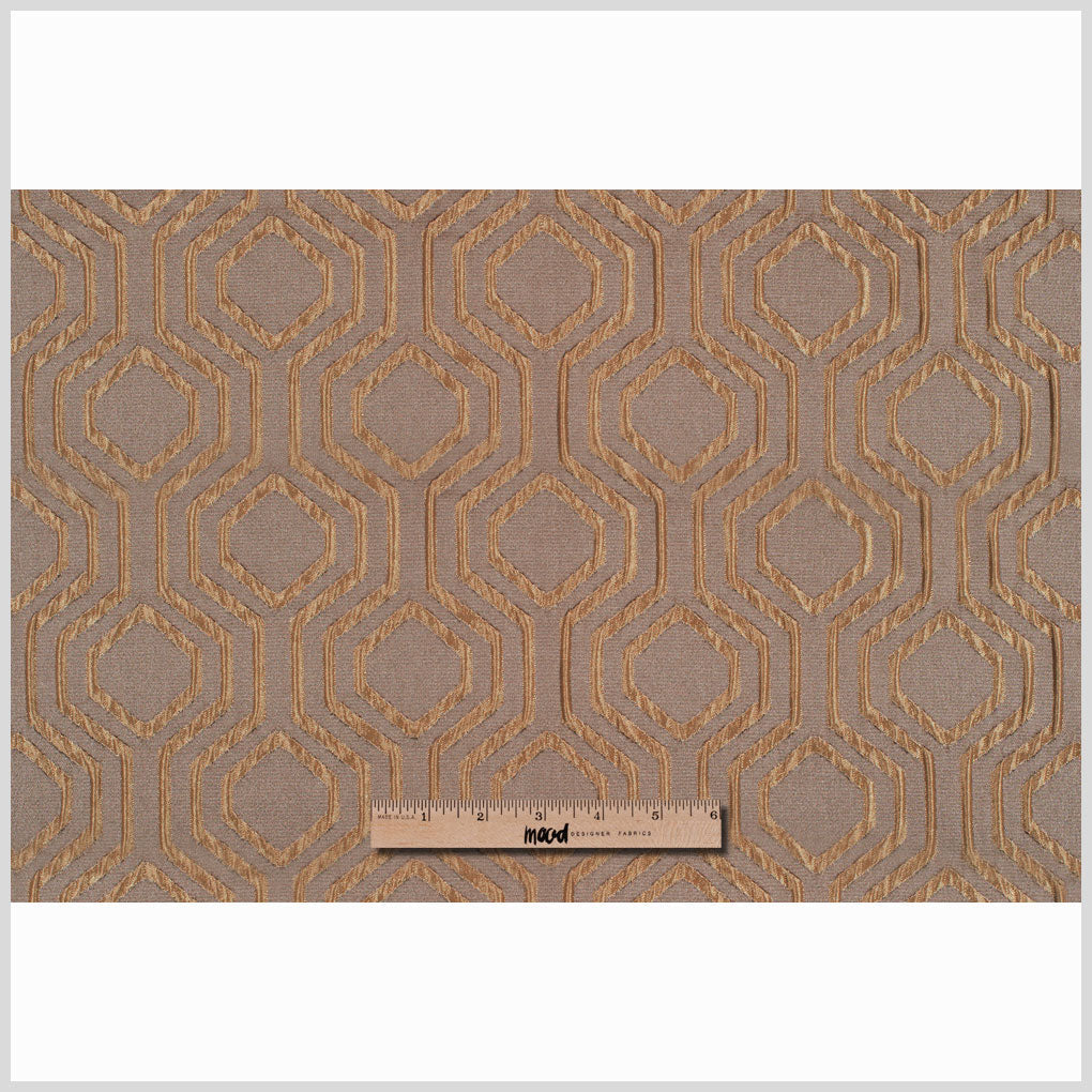 Taupe Geometric Brocade