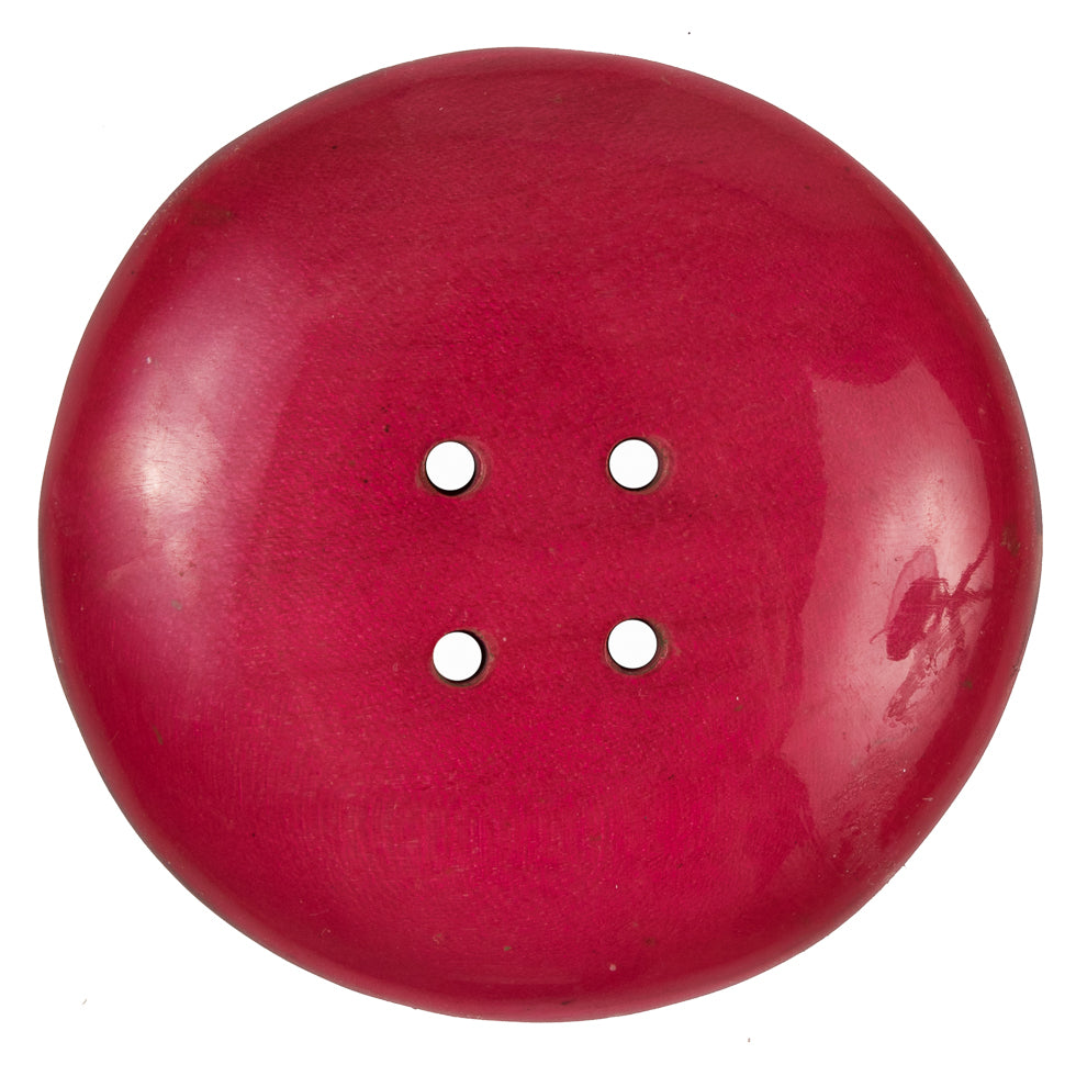 Poinsettia Laminated Banana Bark Button - 116L/72mm