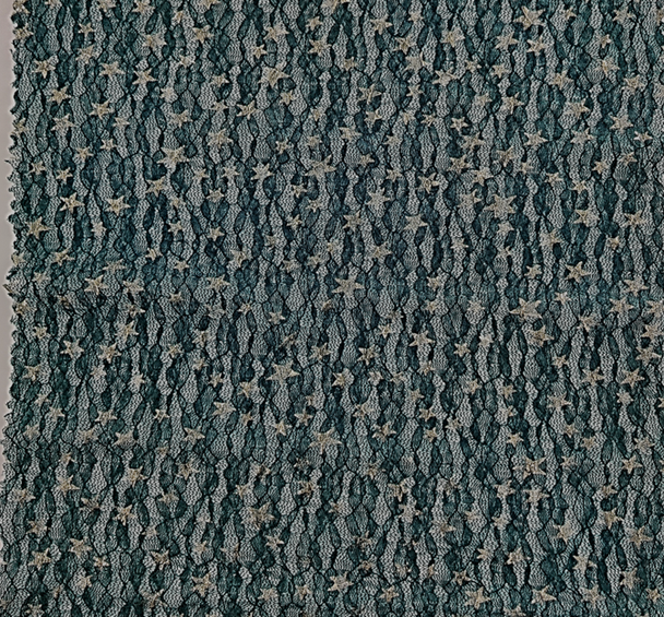 1 Yard Dark Wine Lace with Foil Gold Stars Apparel Fabric – 50/52" Width | 97% Polyester 3% Spandex