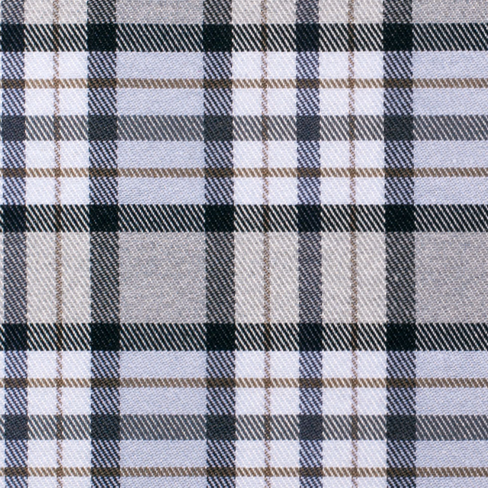 Gray Plaid Cotton Blend