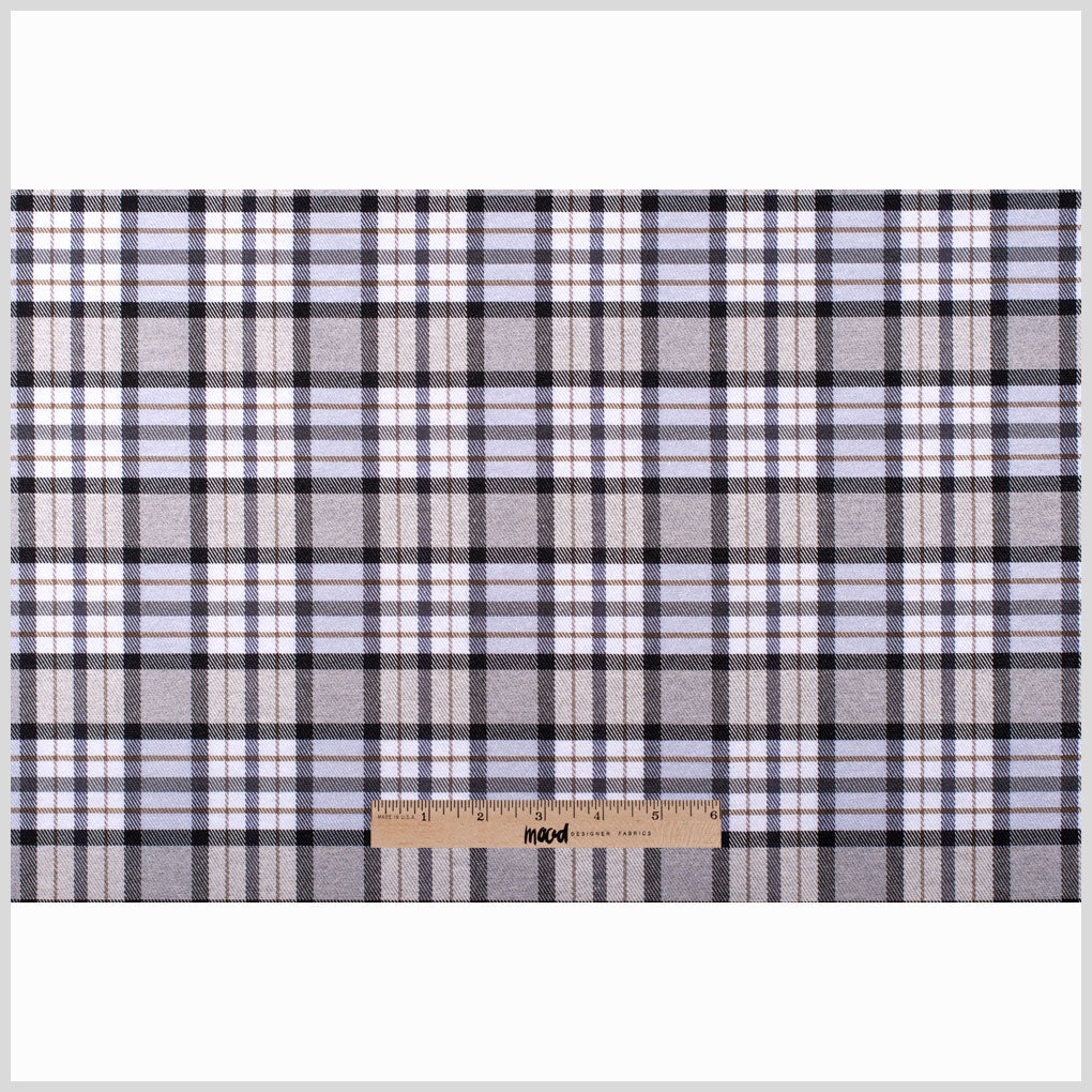 Gray Plaid Cotton Blend