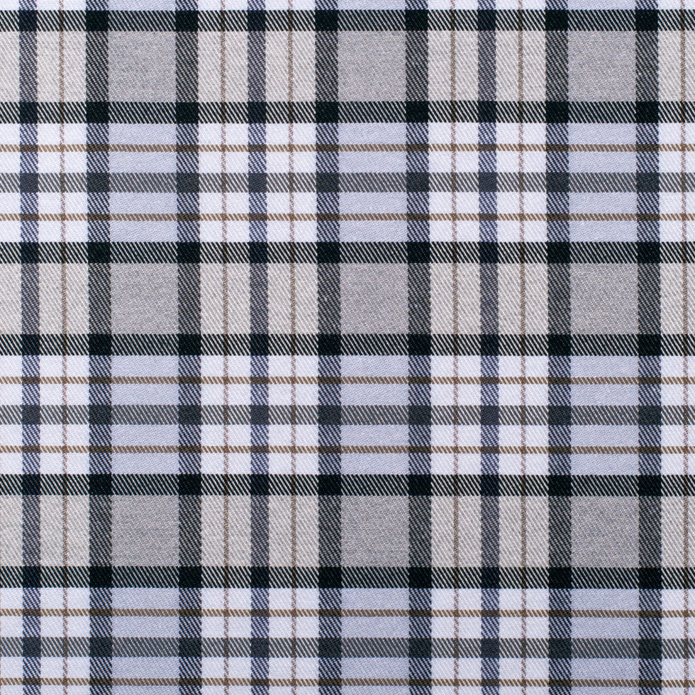 Gray Plaid Cotton Blend