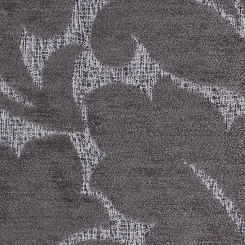 Gray Floral Chenille