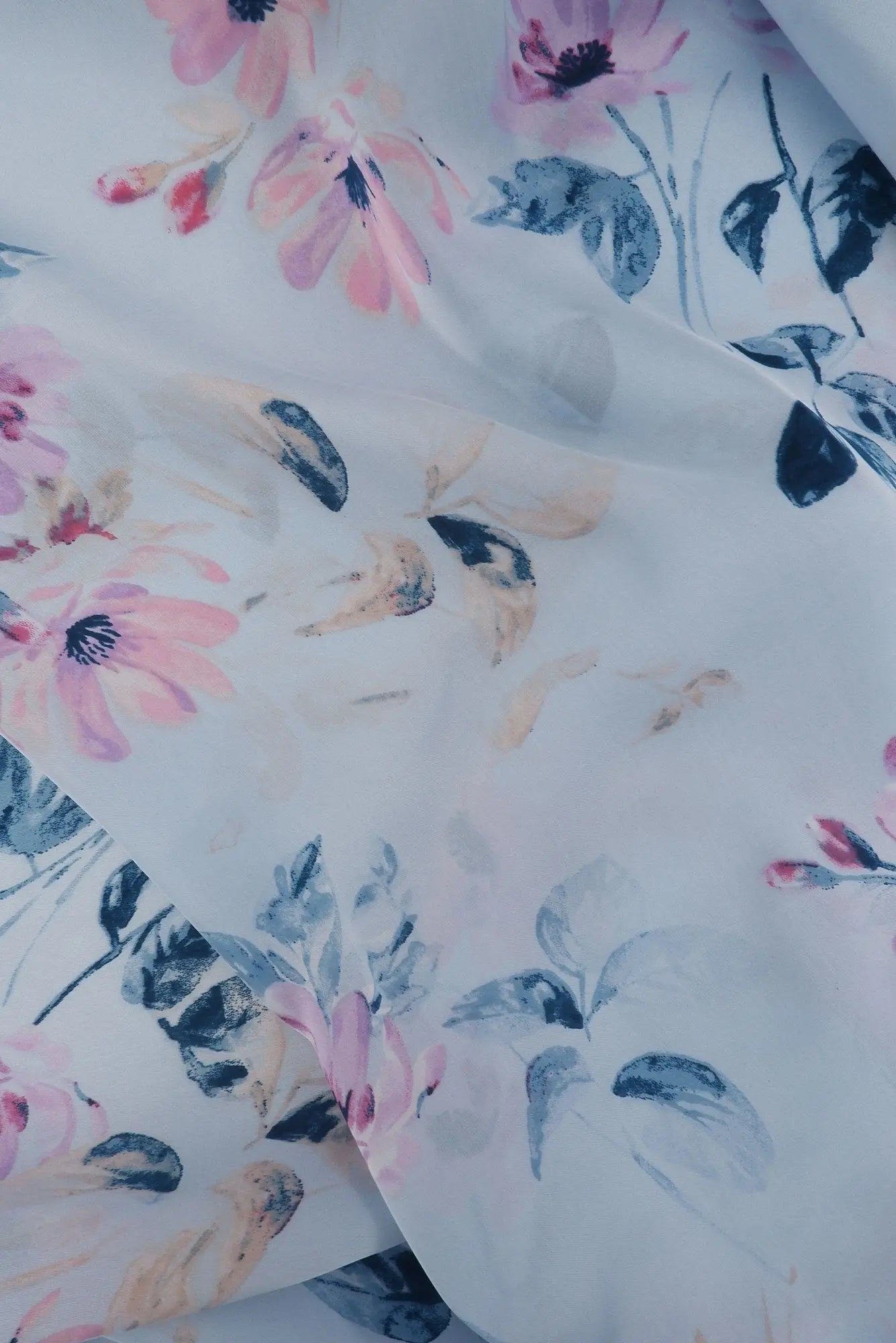 Satin Floral Print Fabric 100% Polyester, 57/58'' Wide