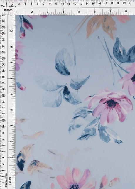 Satin Floral Print Fabric 100% Polyester, 57/58'' Wide