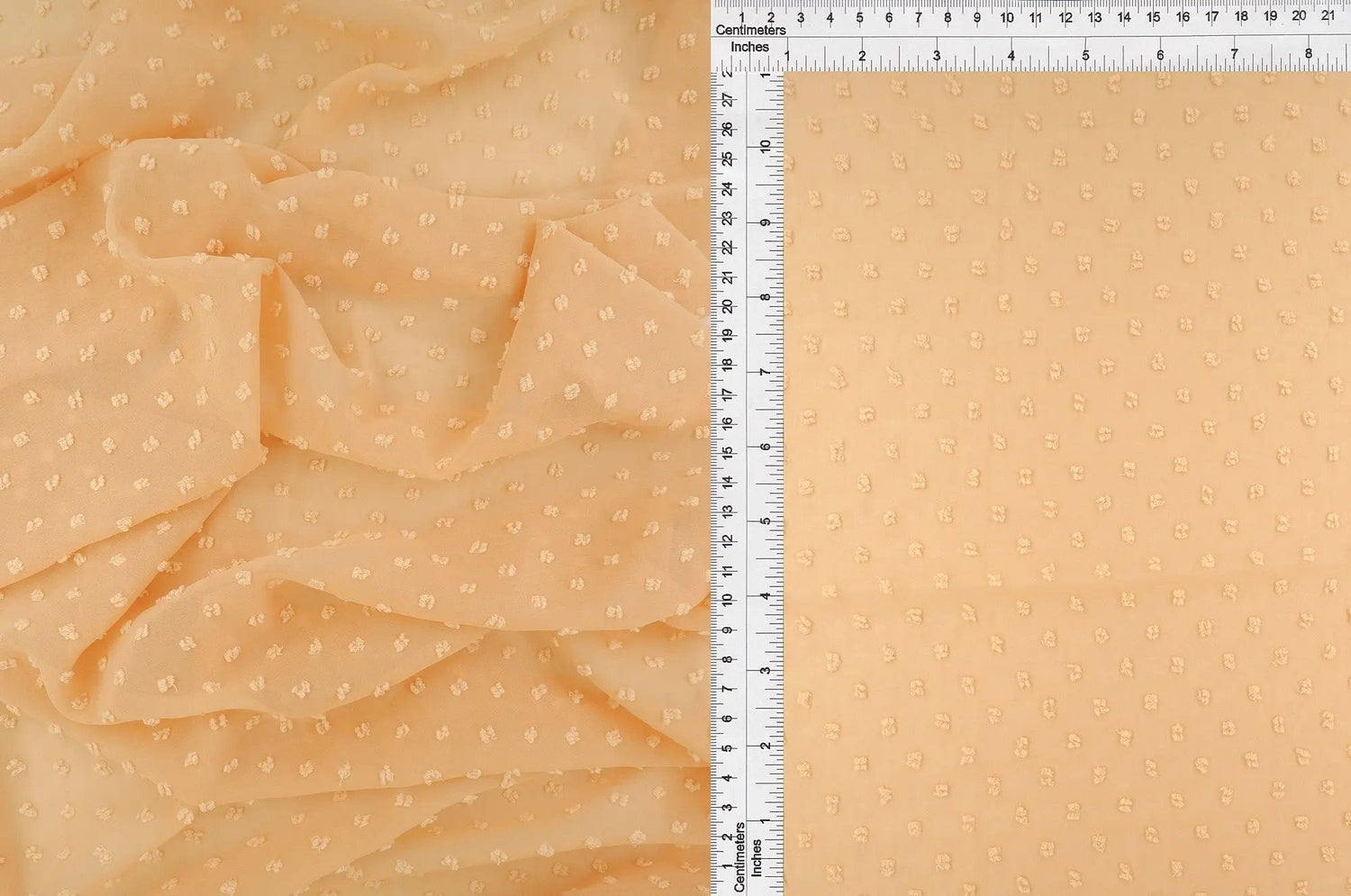 Solid Swiss Dot Chiffon Fabric 100% Polyester Lightweight Sheer 57/58" Wide