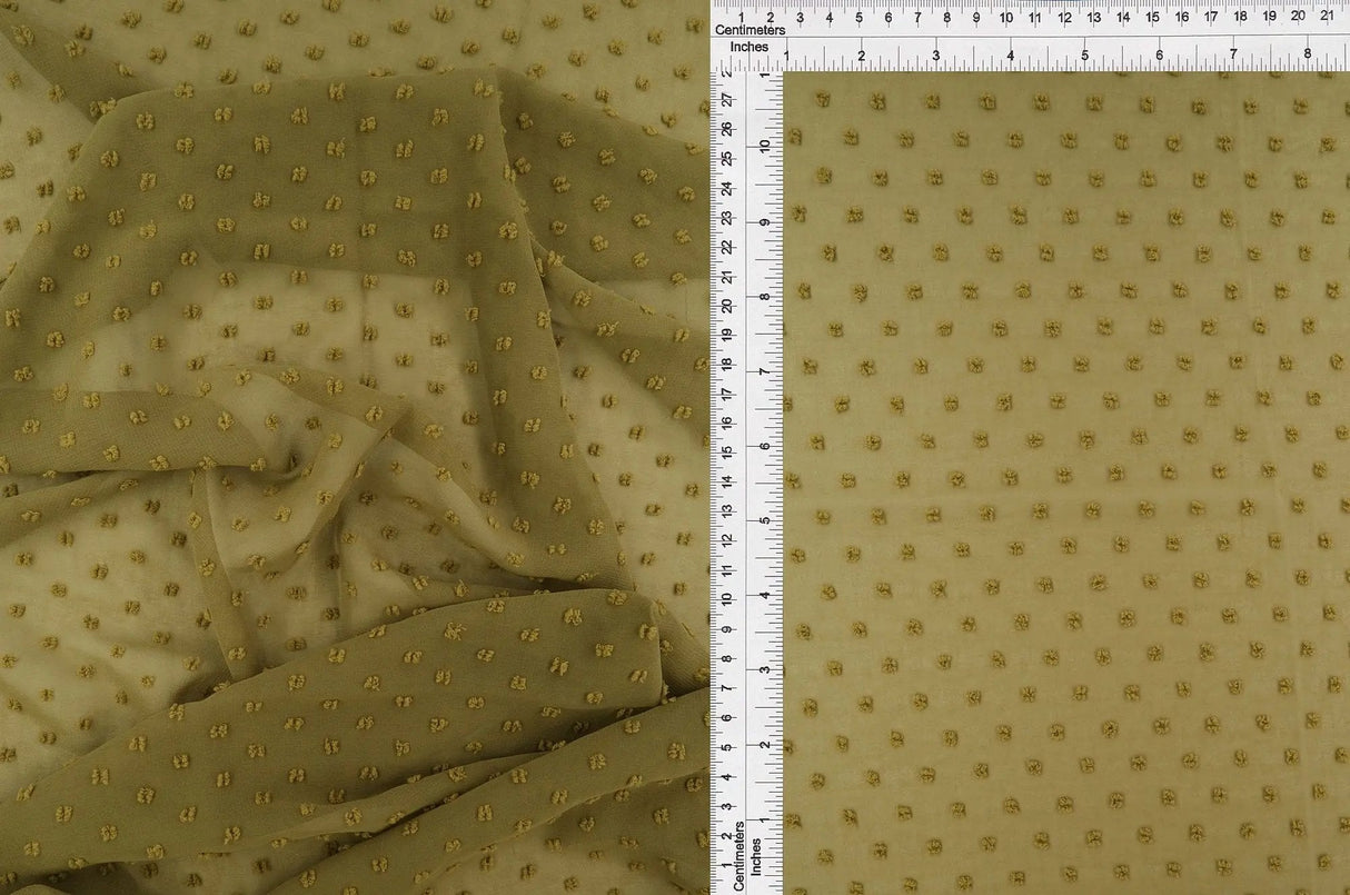 Solid Swiss Dot Chiffon Fabric 100% Polyester Lightweight Sheer 57/58" Wide