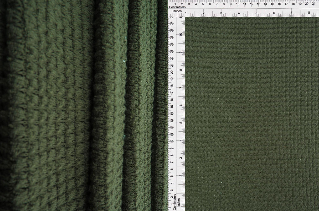 Stretch Waffle Knit Fabric Solid Colors