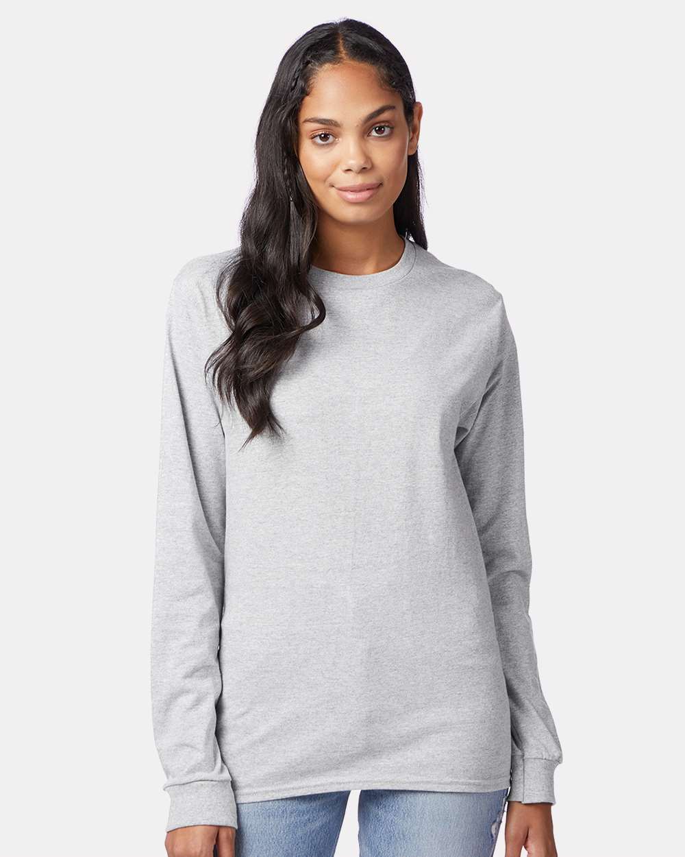 Hanes® Authentic Crewneck Long Sleeve T-Shirt