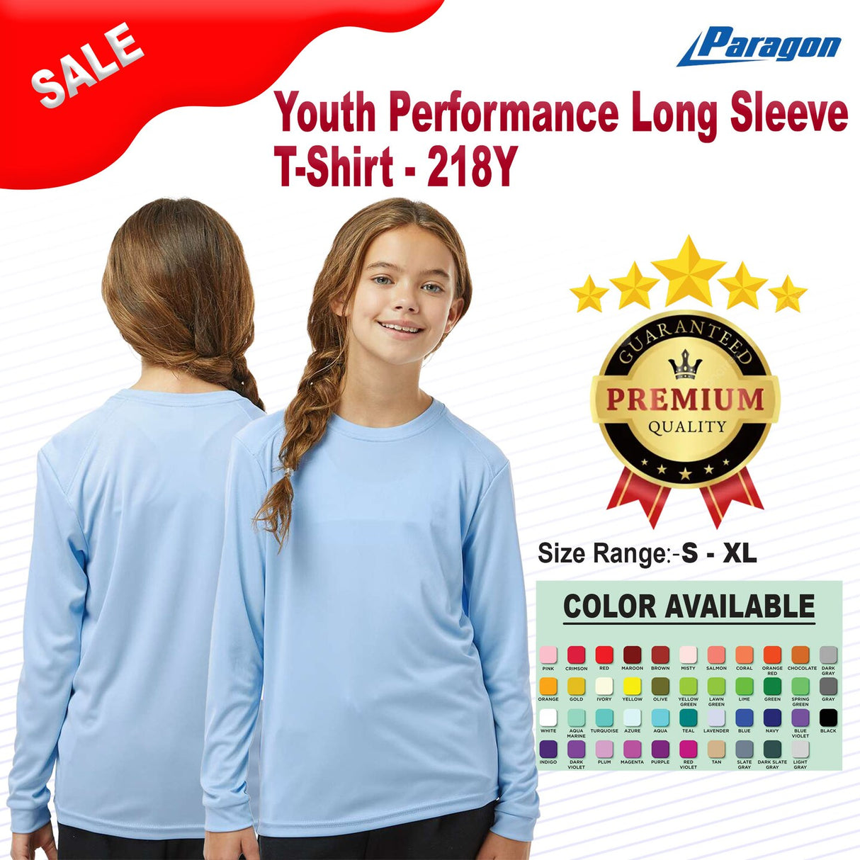 Paragon® Youth Performance Long Sleeve T-Shirt