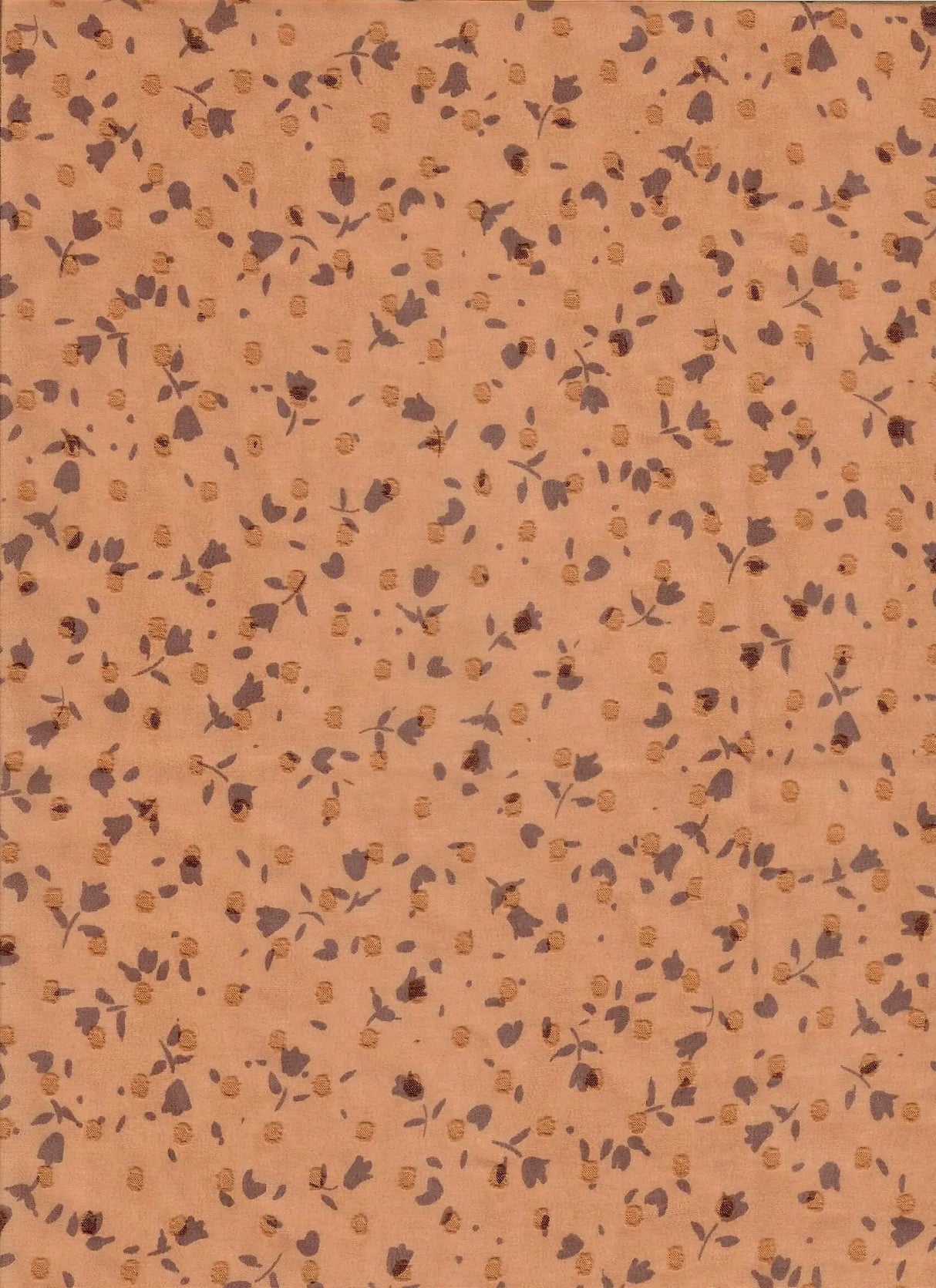 1 Yard Flat Swiss Dot Chiffon, Small Floral Woven Fabric Sheer Drapery 57/58" Width