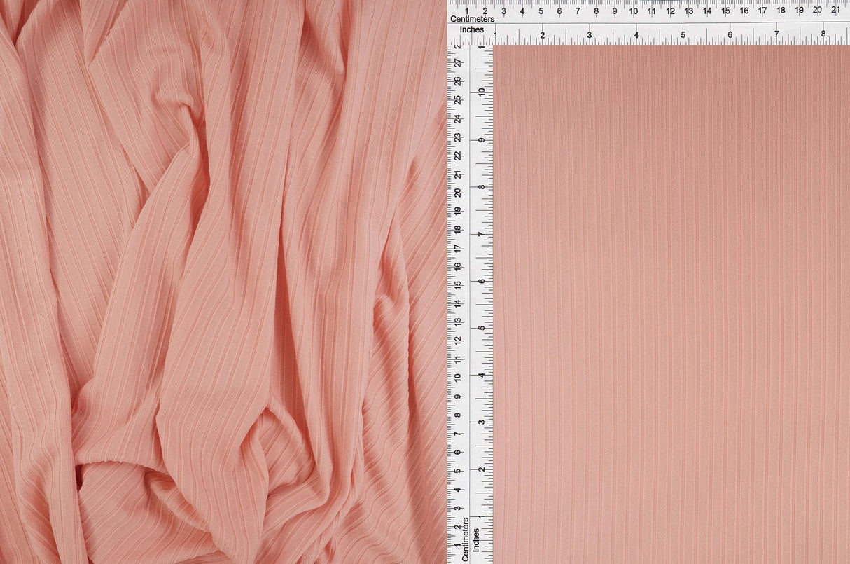 Rib Stretch Knit Fabric Solid
