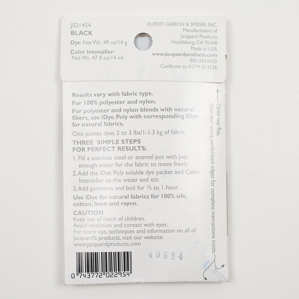 Jacquard iDye Poly Synthetic Fabric Dye - 454 Black
