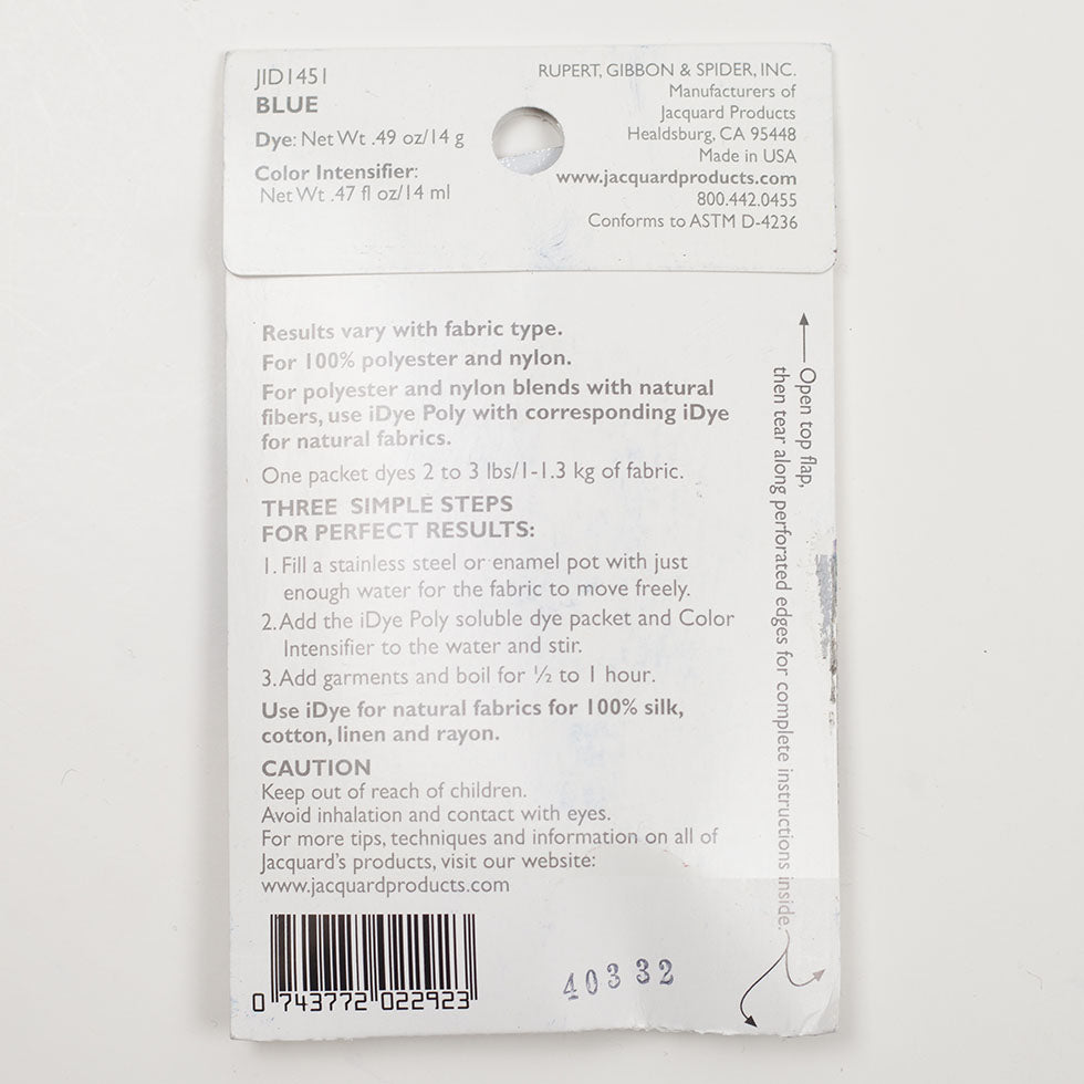 Jacquard iDye Poly Synthetic Fabric Dye - 451 Blue