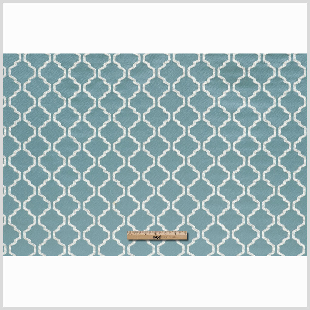 Azure Geometric Trellis Polyester