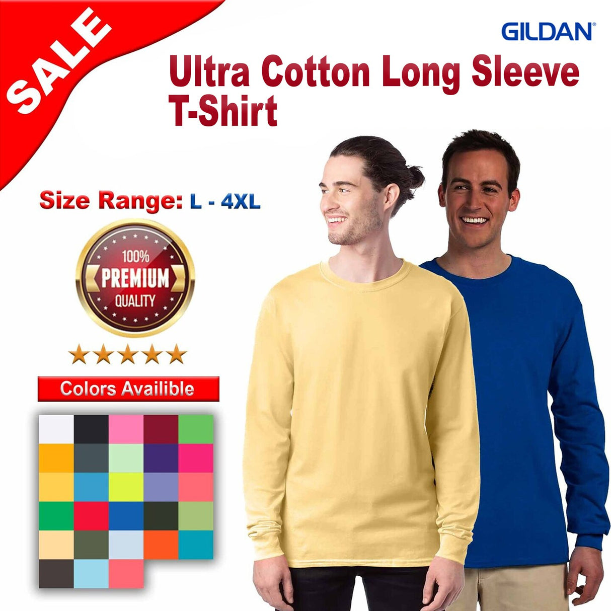 Gildan® Ultra Cotton Long Sleeve Crew-Neck T-Shirt