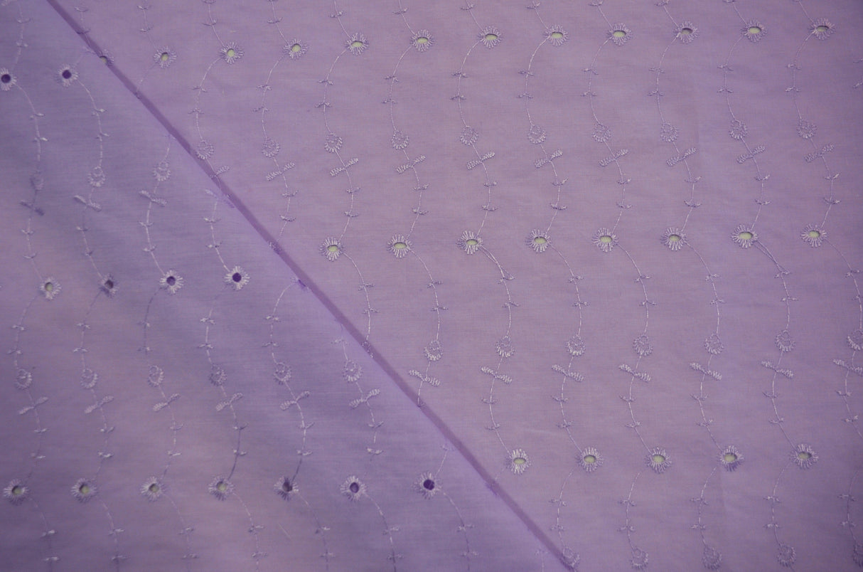 Polyester Cotton Eyelet Embroidery Fabric - No Scallop Ends, Multiple Colors, 60" Wide (1 Yard)