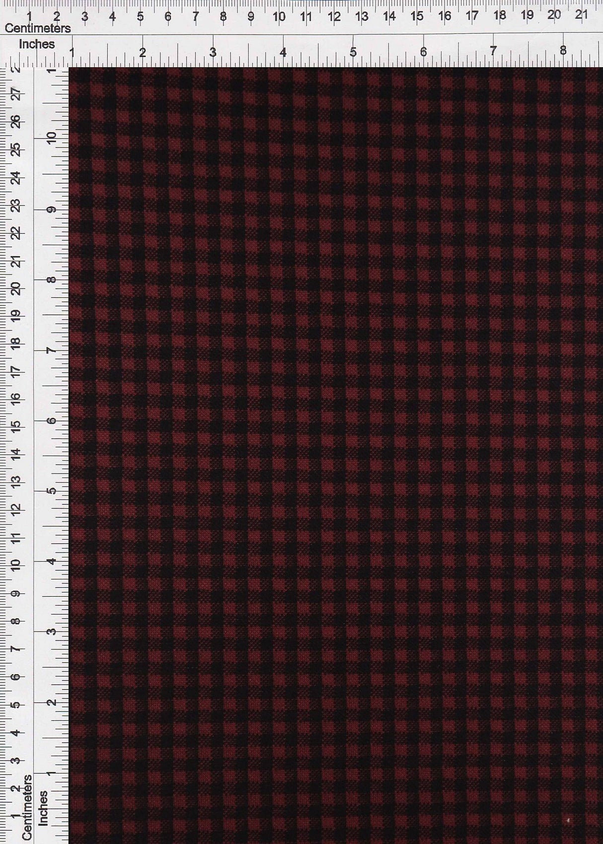 Double Knit Plaid Stretch Fabric Burgundy Black