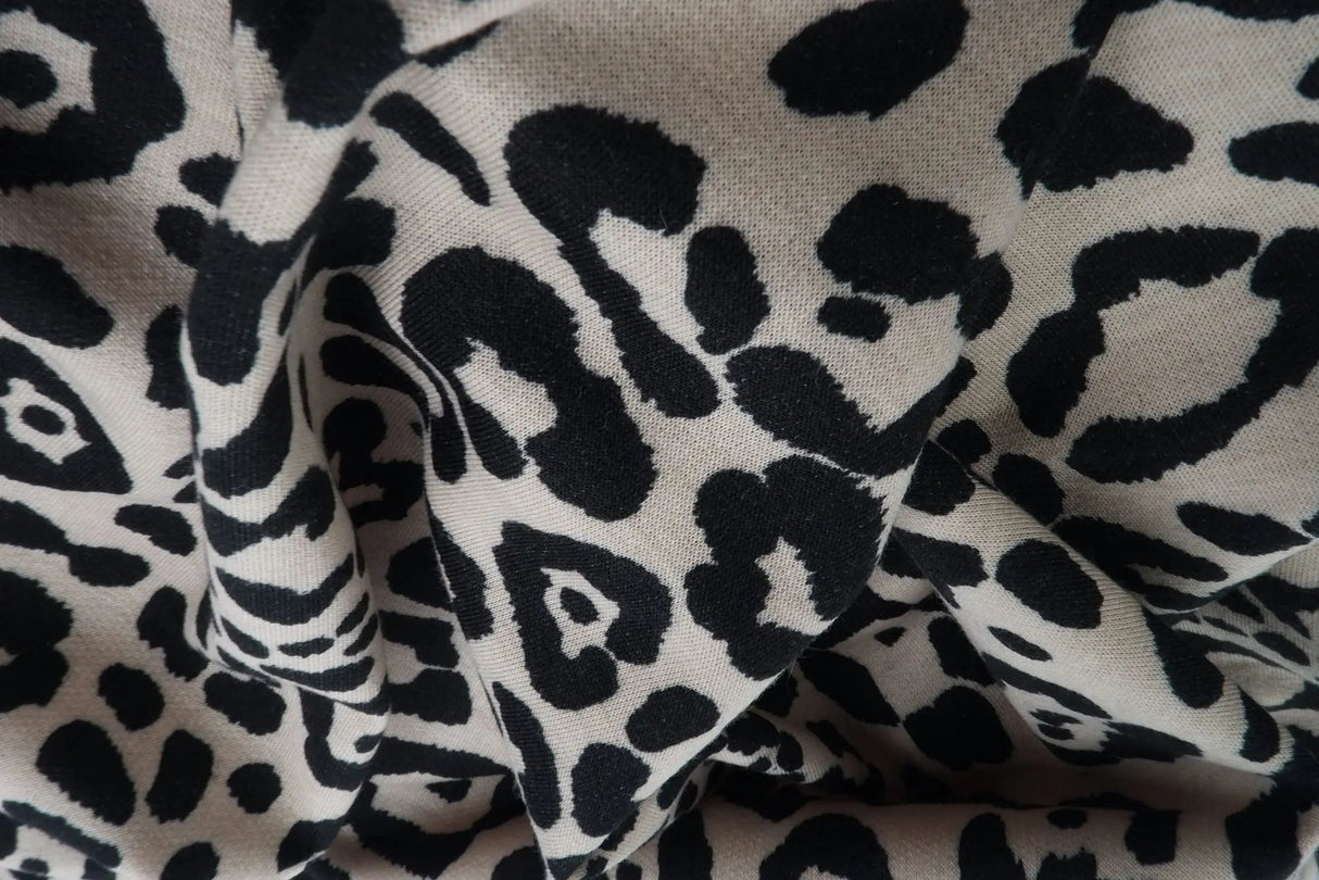 1 Yard French Terry Knit Fabric Animal Jaguar Cheetah Leopard Print 58/60" Width