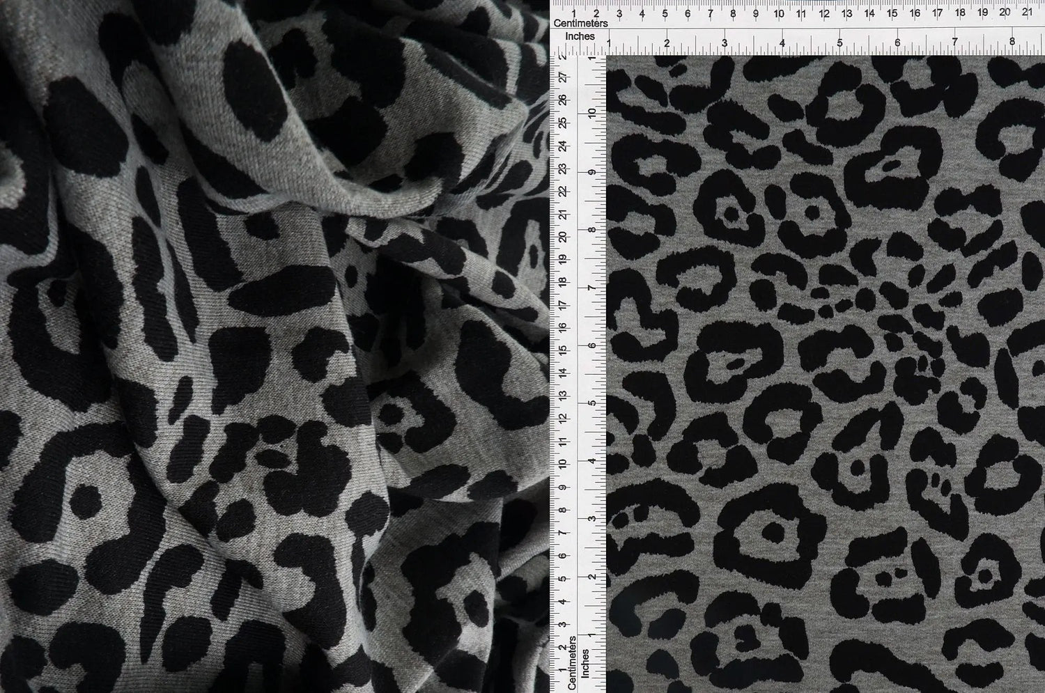 1 Yard French Terry Knit Fabric Animal Jaguar Cheetah Leopard Print 58/60" Width