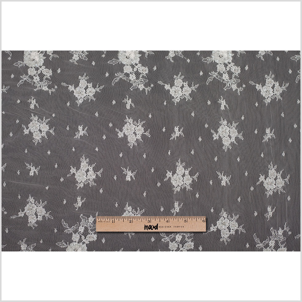 Whisper White Floral Beaded Lace