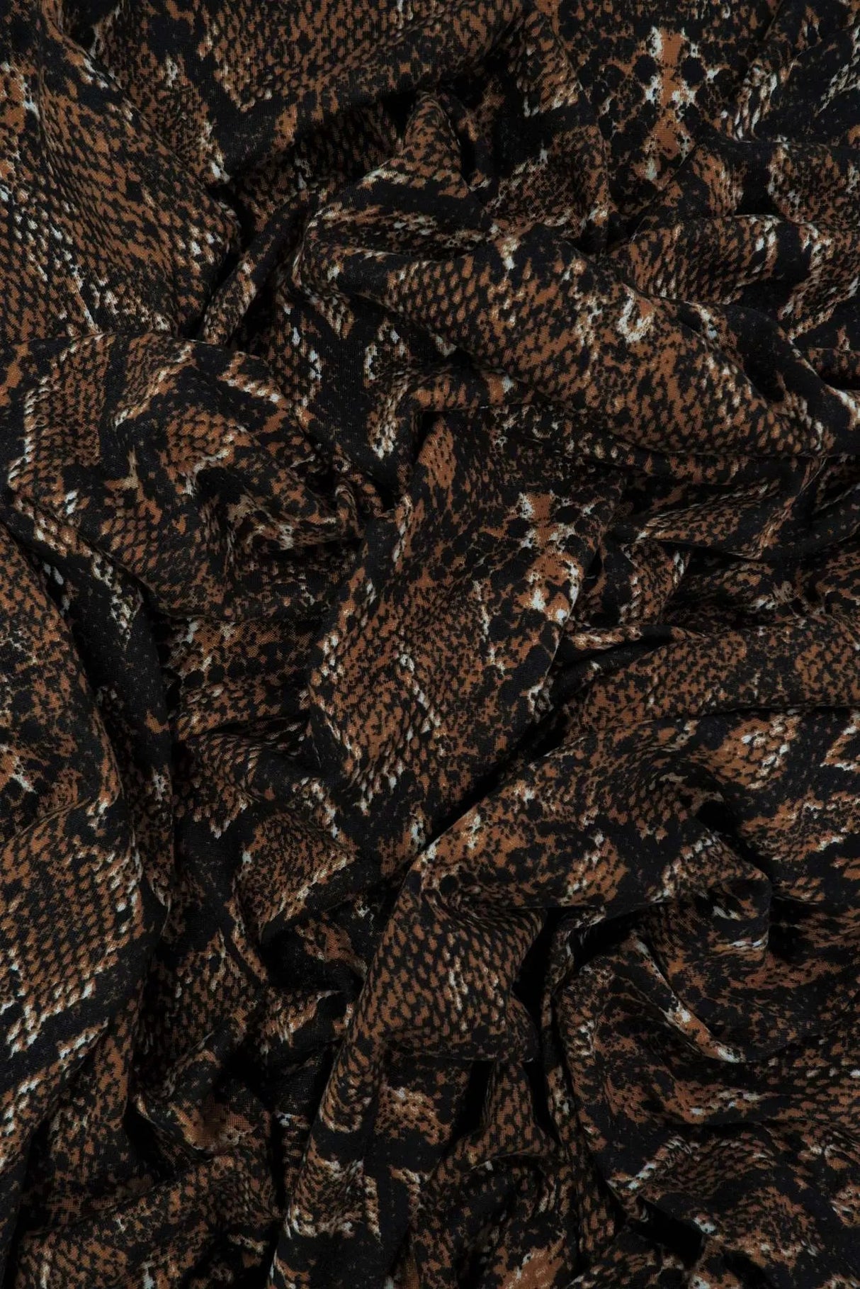 1 Yard Snake Skin Animal Print DTY Brushed Knit Fabric Soft Stretch Polyester Spandex 58/60 Inches Wide